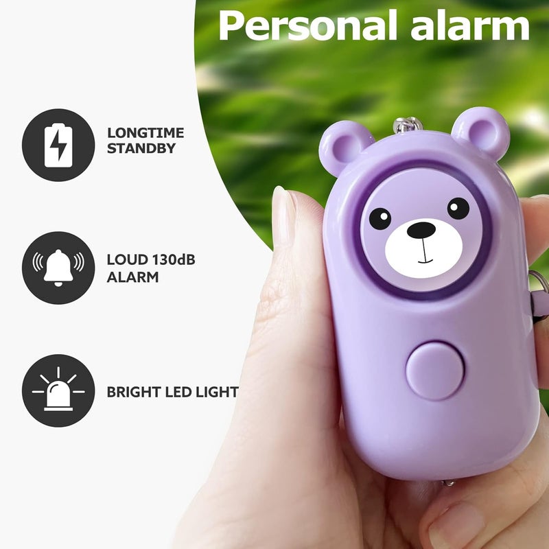 SRTKBEU Personal Alarm for Women Kids and Elders Safe Sound, 130dB Siren Emergency Self-Defense Security Alarm Keychain Loudly with LED Light (Emerald+Violet) - Image 5